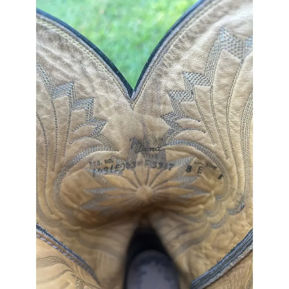 Tony Lama Vintage elephant skin boots Men’s 8E made in USA exotic pull on